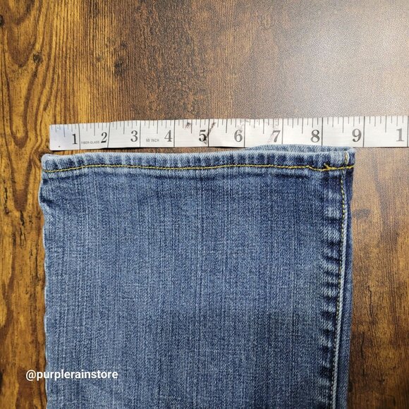 Vtg Express Jeans Size 12 Boot Low Rise Medium Light Wash Denim Western Y2K - Picture 11 of 13